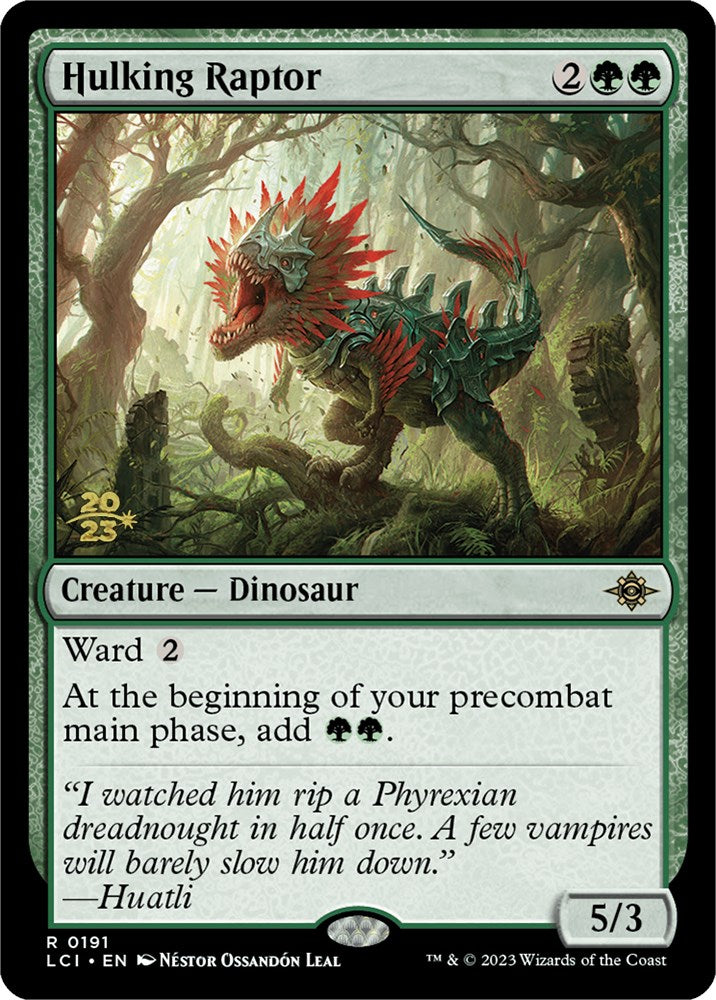 Hulking Raptor [The Lost Caverns of Ixalan Prerelease Cards] | Good Games North