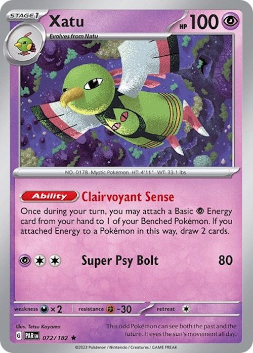 Xatu (072/182) (Build & Battle Box) [Scarlet & Violet: Paradox Rift] | Good Games North