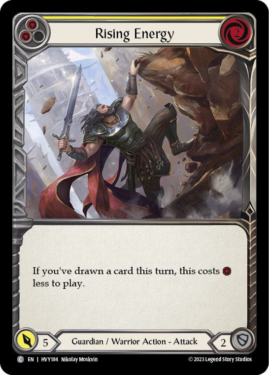 Rising Energy (Yellow) [HVY184] (Heavy Hitters)  Rainbow Foil | Good Games North