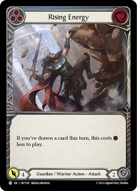 Rising Energy (Blue) [HVY185] (Heavy Hitters)  Rainbow Foil | Good Games North