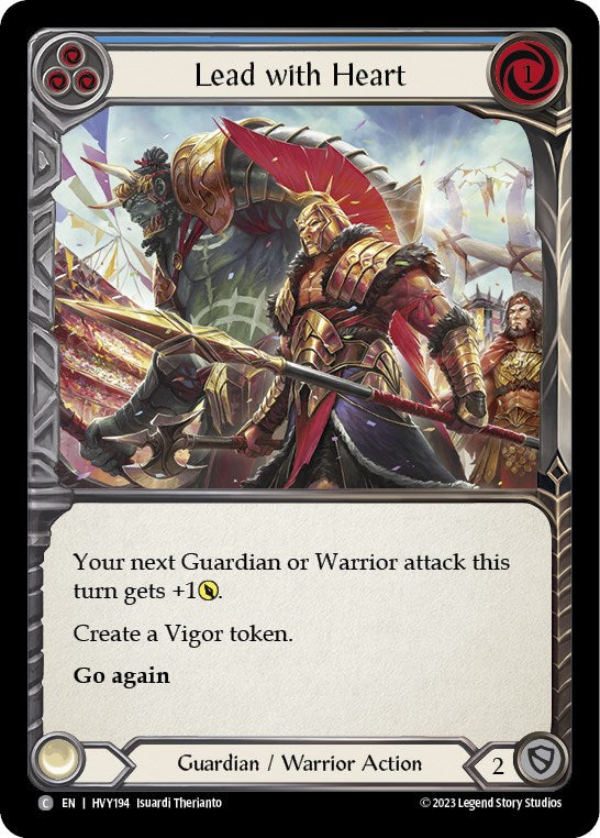 Lead with Heart (Blue) [HVY194] (Heavy Hitters)  Rainbow Foil | Good Games North