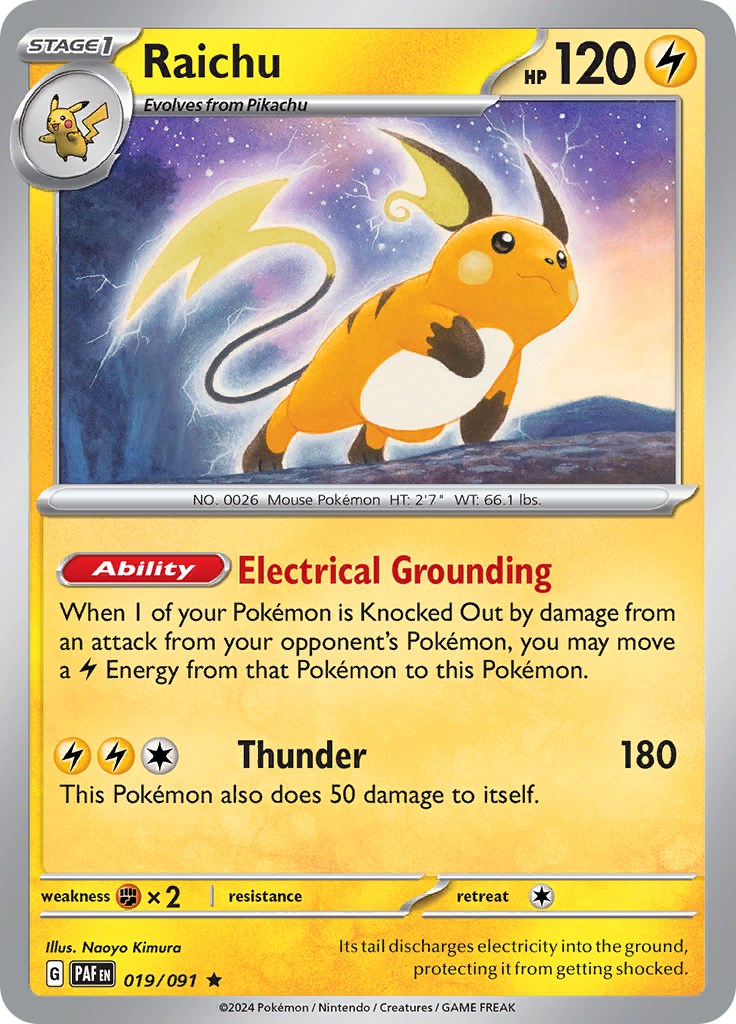 Raichu (019/091) [Scarlet & Violet: Paldean Fates] | Good Games North