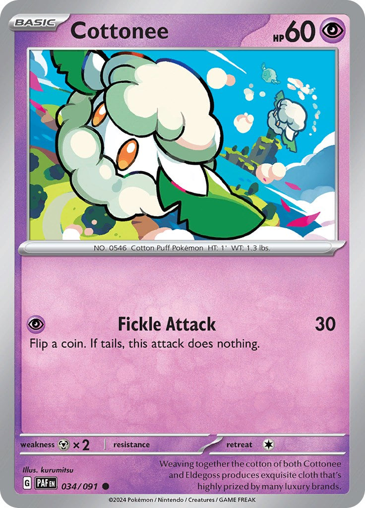 Cottonee (034/091) [Scarlet & Violet: Paldean Fates] | Good Games North