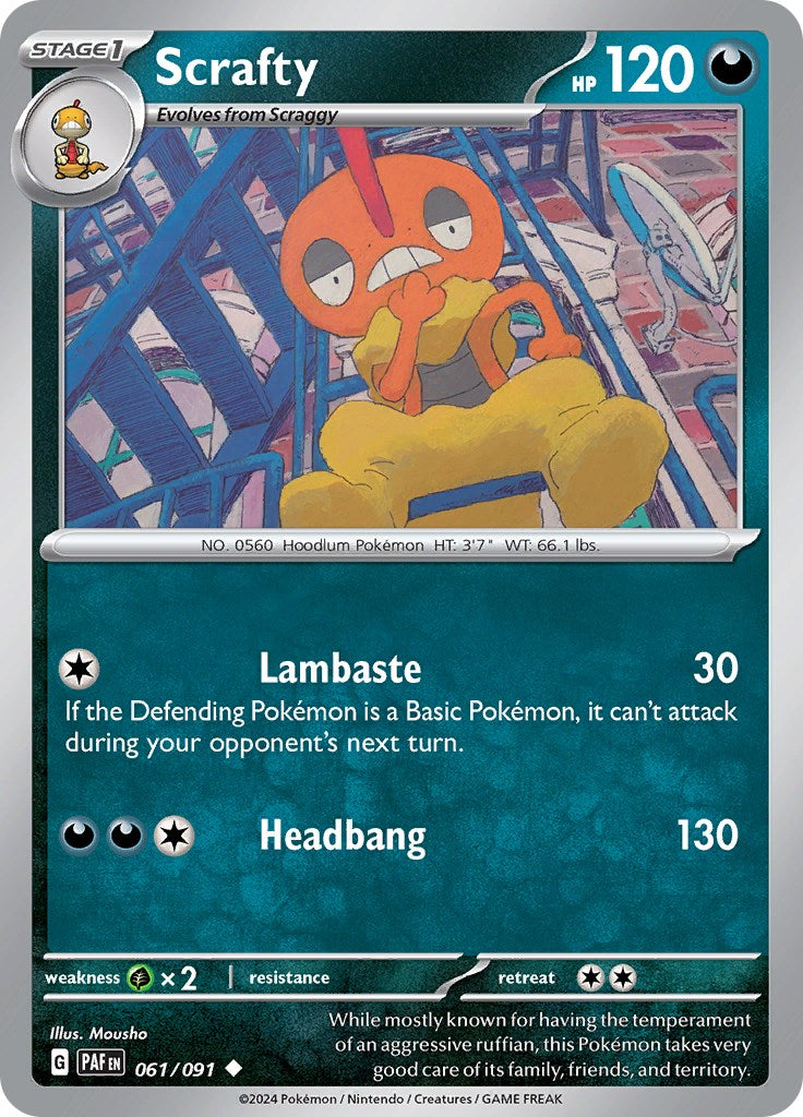 Scrafty (061/091) [Scarlet & Violet: Paldean Fates] | Good Games North