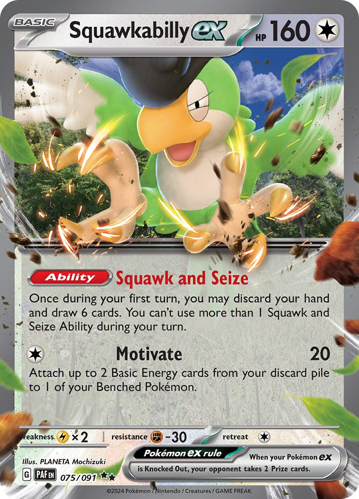 Squawkabilly ex (075/091) [Scarlet & Violet: Paldean Fates] | Good Games North