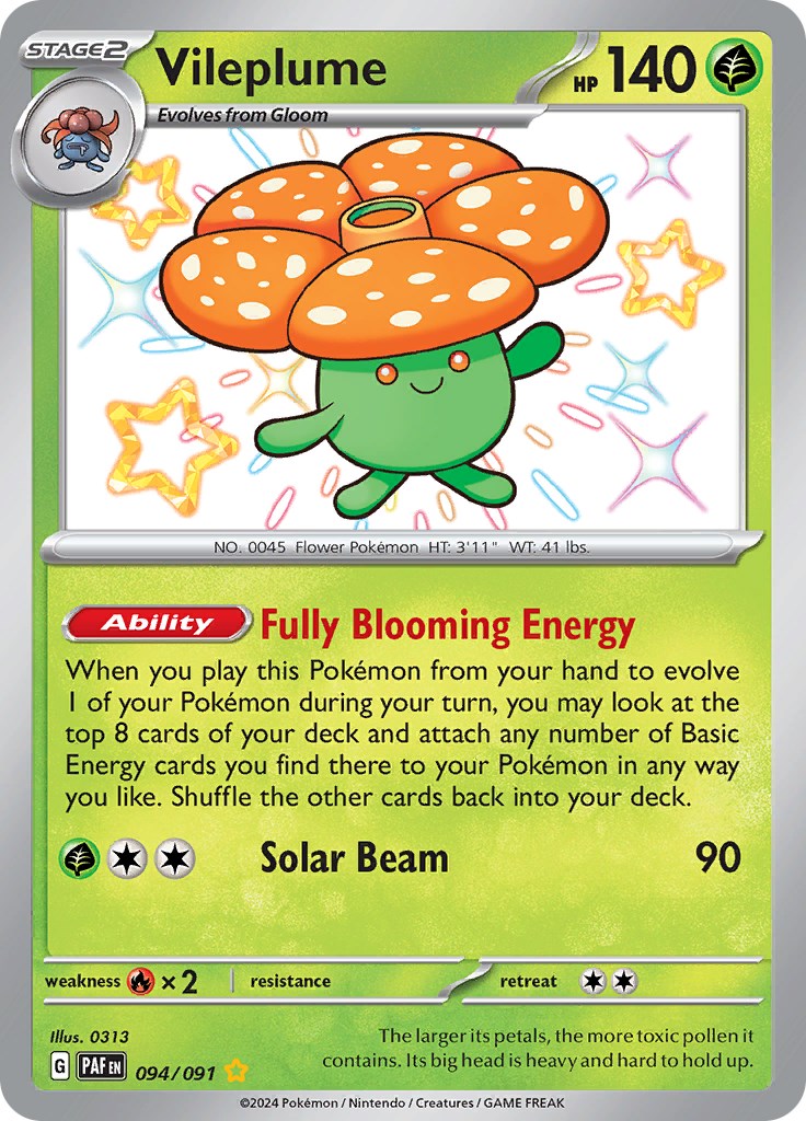 Vileplume (094/091) [Scarlet & Violet: Paldean Fates] | Good Games North