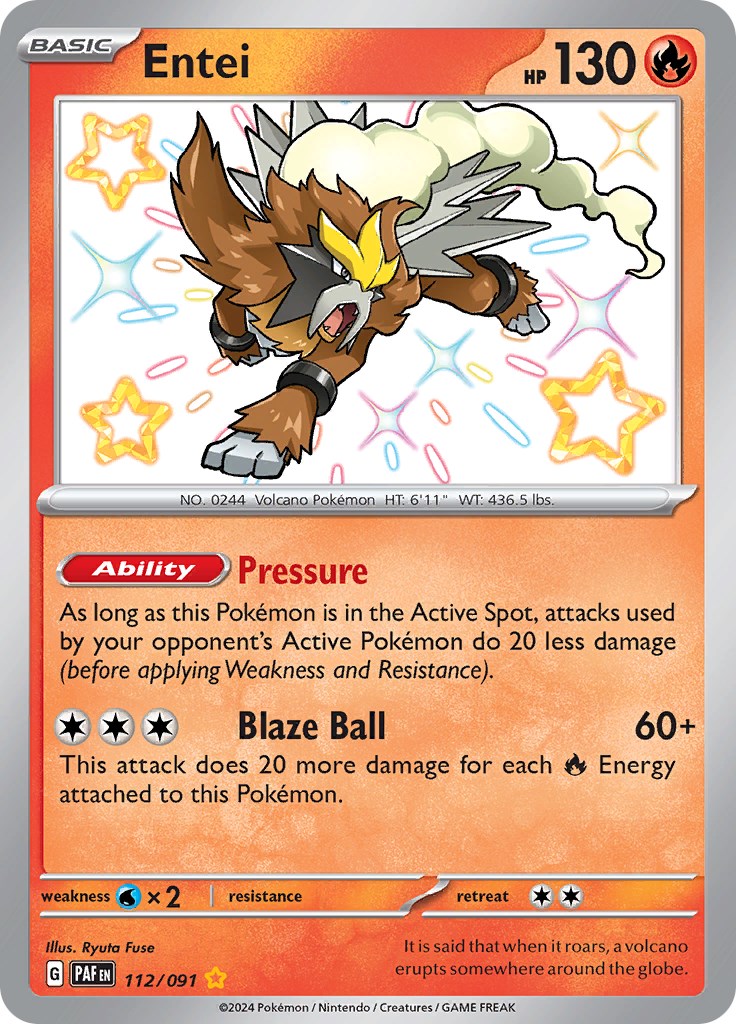 Entei (112/091) [Scarlet & Violet: Paldean Fates] | Good Games North
