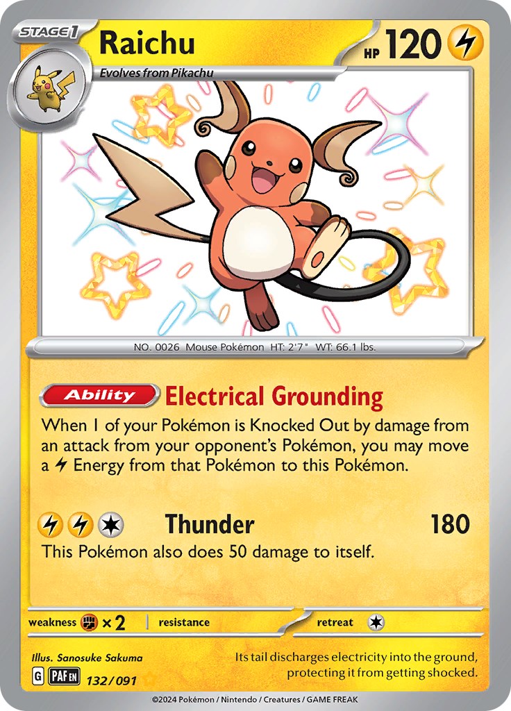 Raichu (132/091) [Scarlet & Violet: Paldean Fates] | Good Games North