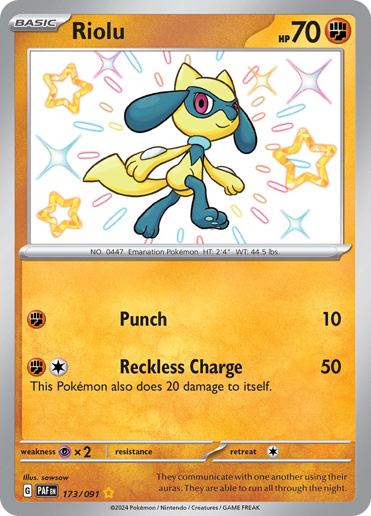 Riolu (173/091) [Scarlet & Violet: Paldean Fates] | Good Games North