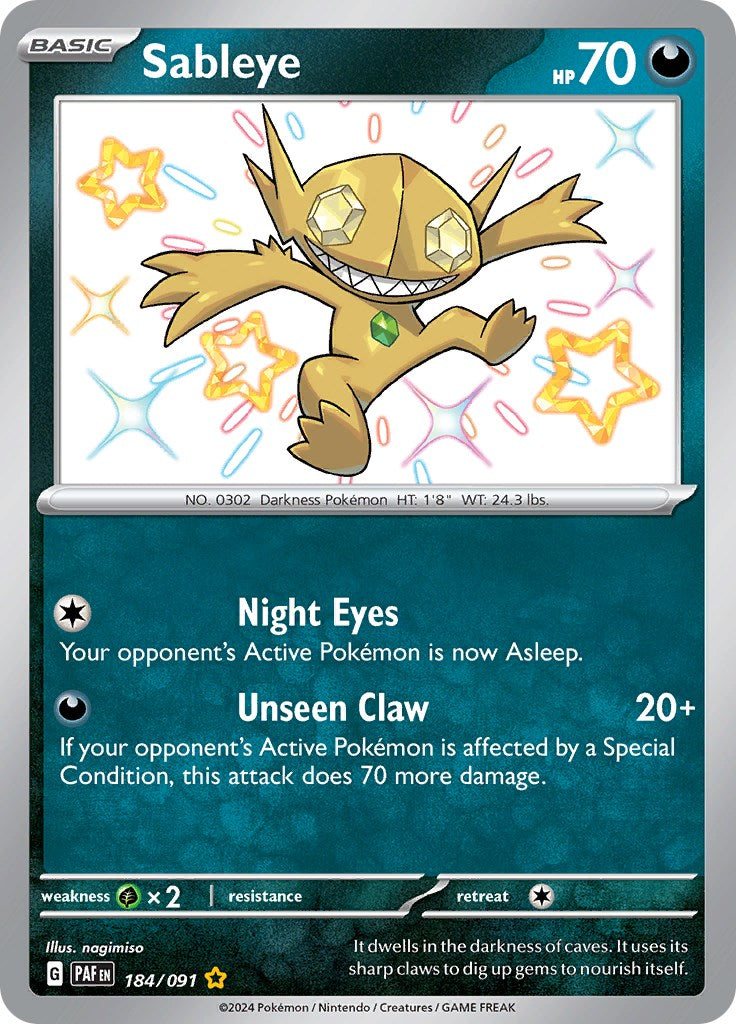 Sableye (184/091) [Scarlet & Violet: Paldean Fates] | Good Games North