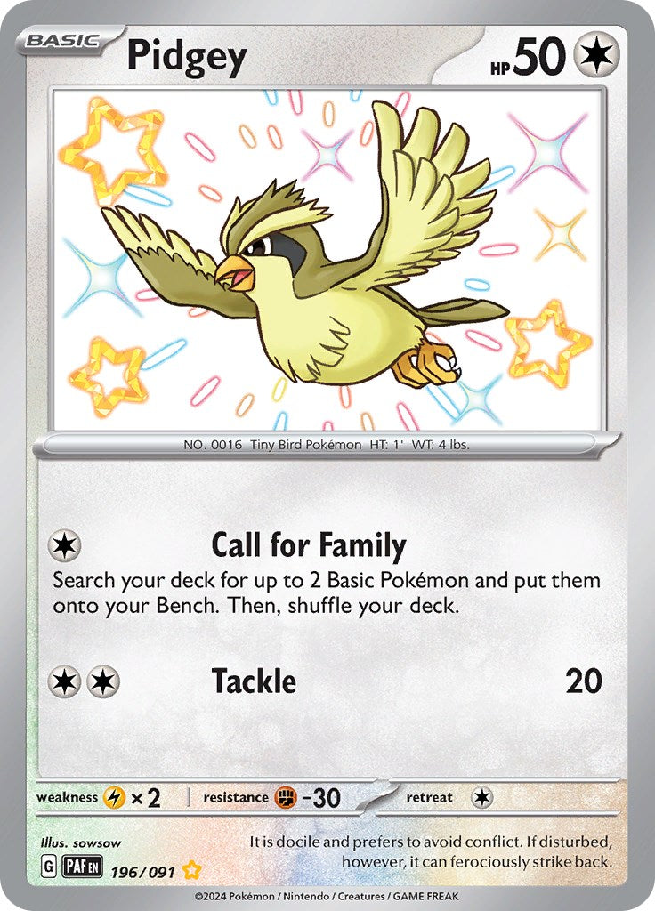 Pidgey (196/091) [Scarlet & Violet: Paldean Fates] | Good Games North
