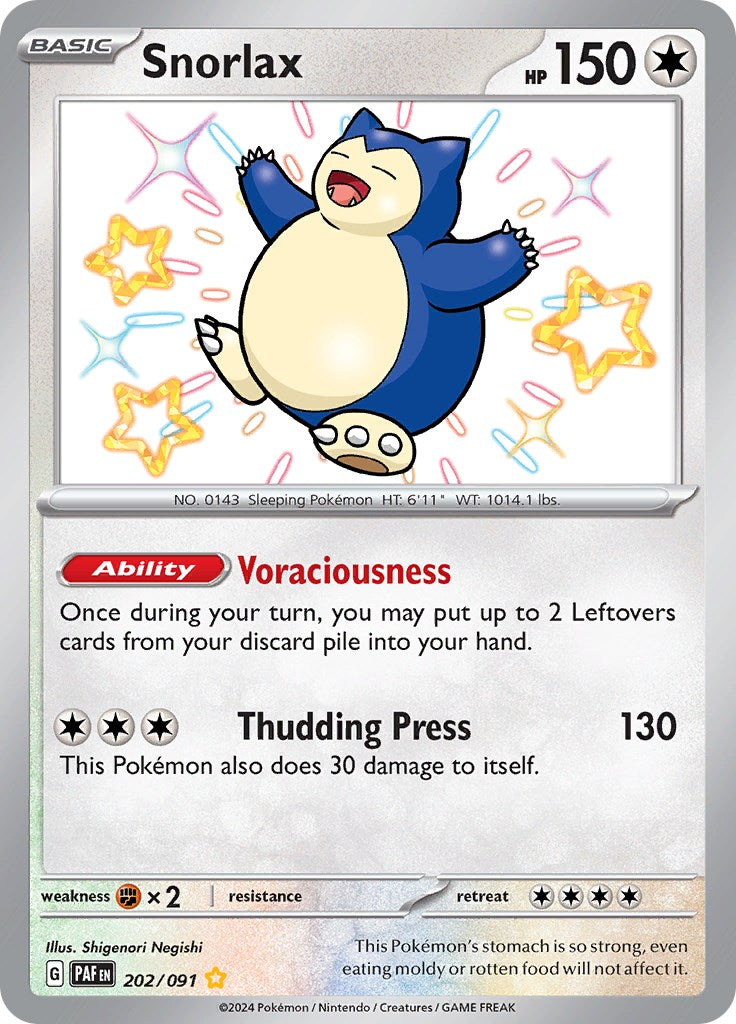 Snorlax (202/091) [Scarlet & Violet: Paldean Fates] | Good Games North