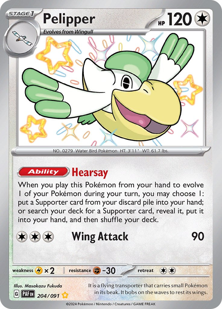 Pelipper (204/091) [Scarlet & Violet: Paldean Fates] | Good Games North