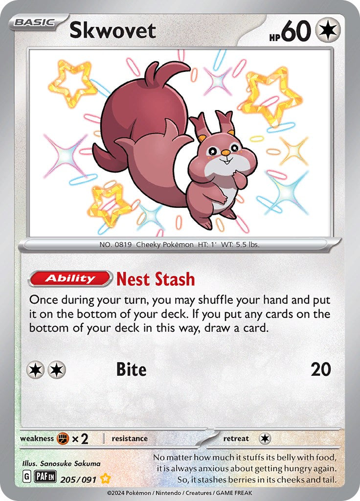 Skwovet (205/091) [Scarlet & Violet: Paldean Fates] | Good Games North