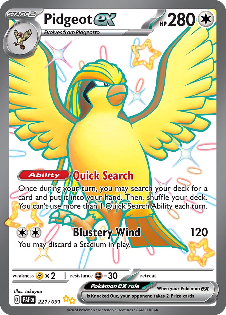 Pidgeot ex (221/091) [Scarlet & Violet: Paldean Fates] | Good Games North