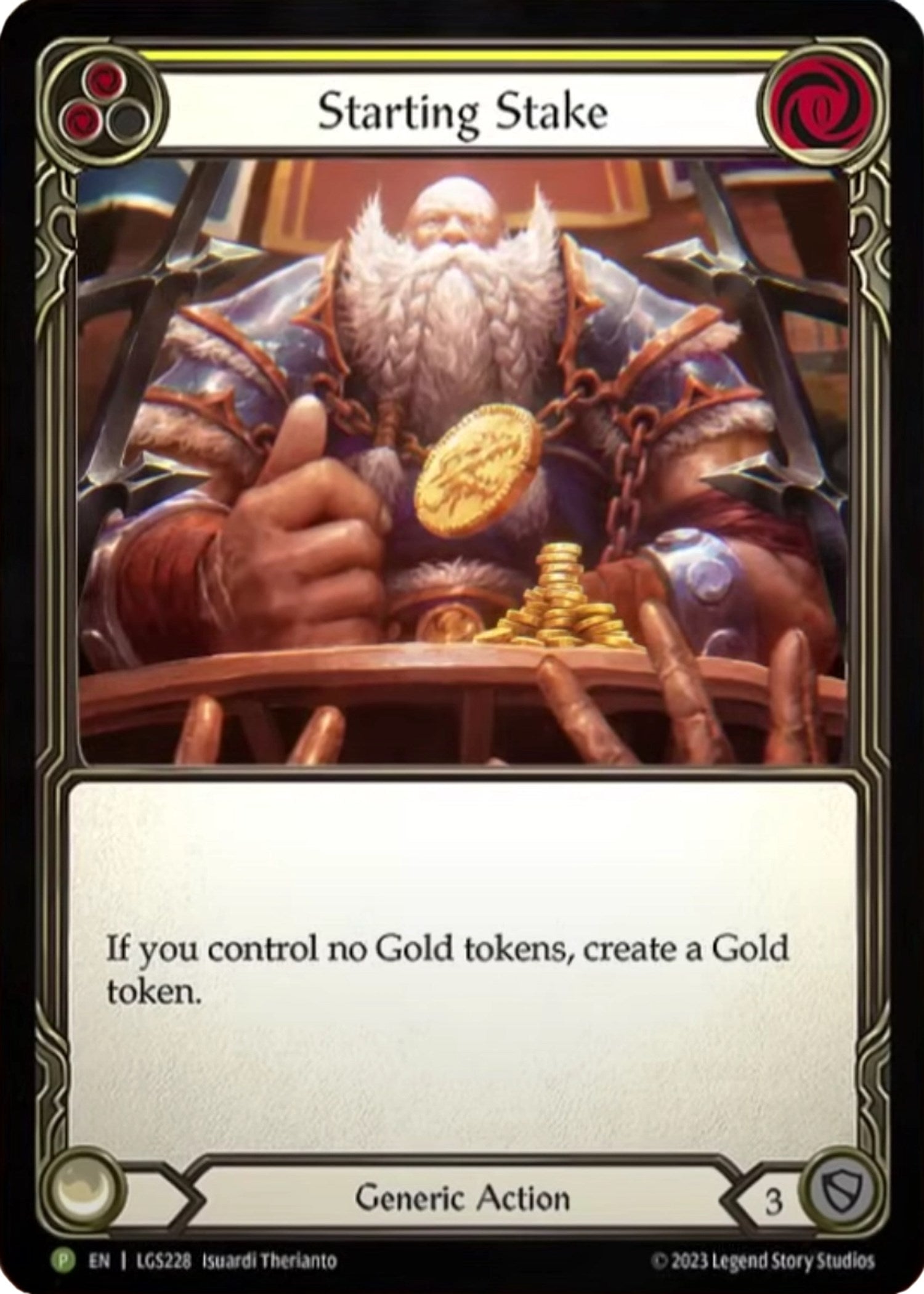 Starting Stake (Yellow) (Cold Foil) [LGS228] (Promo)  Cold Foil | Good Games North