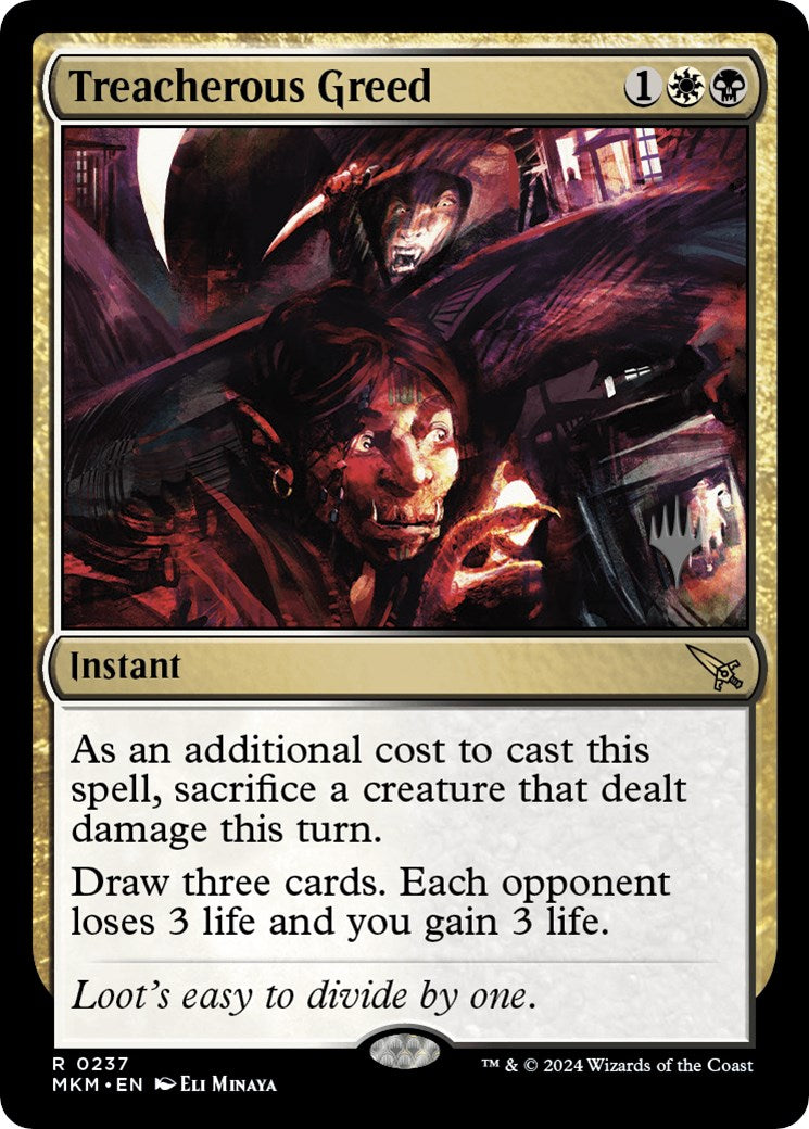 Treacherous Greed (Promo Pack) [Murders at Karlov Manor Promos] | Good Games North