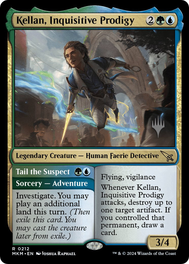 Kellan, Inquisitive Prodigy // Tail the Suspect (Promo Pack) [Murders at Karlov Manor Promos] | Good Games North