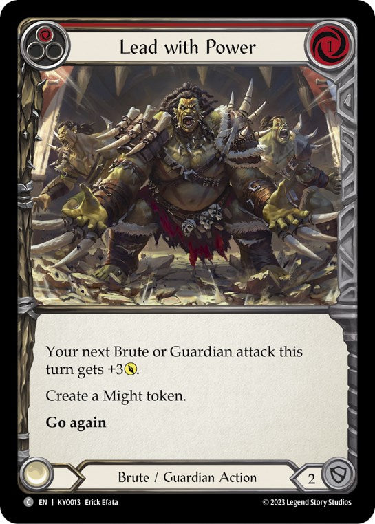 Lead with Power (Red) [KYO013] (Heavy Hitters Kayo Blitz Deck) | Good Games North