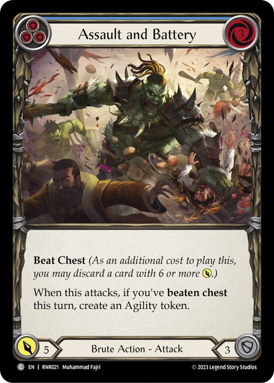 Assault and Battery (Blue) [RNR021] (Rhinar Hero Deck) | Good Games North