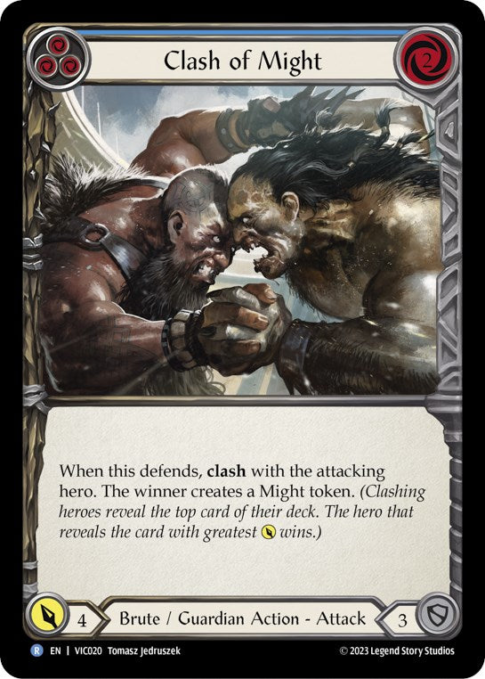 Clash of Might (Blue) [VIC020] (Heavy Hitters Victor Blitz Deck) | Good Games North