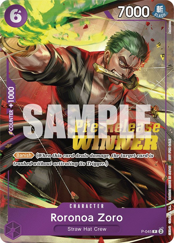 Roronoa Zoro (OP-06 Pre-Release Tournament) [Winner] [One Piece Promotion Cards] | Good Games North