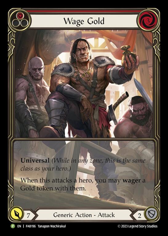 Wage Gold (Red) [FAB196] (Promo)  Rainbow Foil | Good Games North