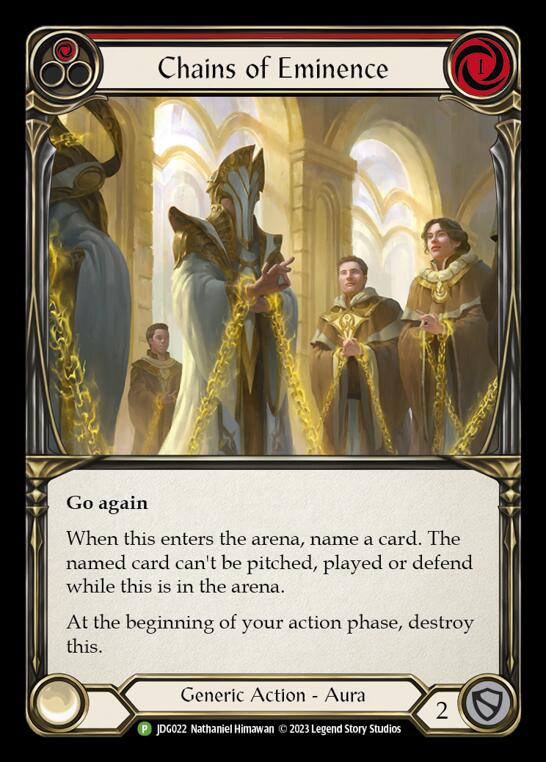 Chains of Eminence (Red) [JDG022] (Promo)  Cold Foil | Good Games North