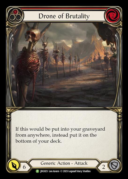 Drone of Brutality (Red) [JDG023] (Promo)  Cold Foil | Good Games North