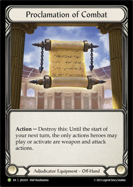 Proclamation of Combat [JDG025] (Promo)  Cold Foil | Good Games North