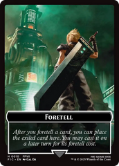 Foretell // Treasure Double-Sided Token (Surge Foil) [FINAL FANTASY Commander Tokens] | Good Games North