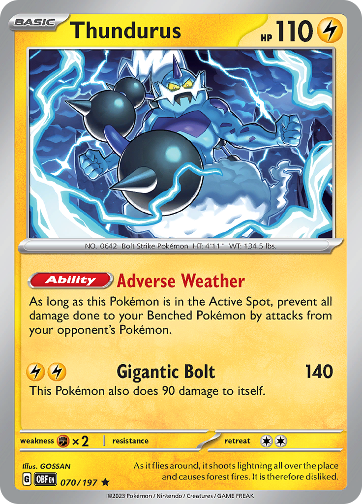 Thundurus (070/197) [Scarlet & Violet: Obsidian Flames] | Good Games North