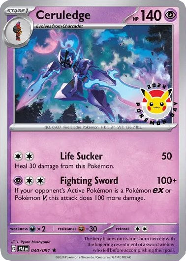 Ceruledge (040/091) (Pokemon Day 2024)(Cosmos Holo) [Scarlet & Violet: Black Star Promos] | Good Games North