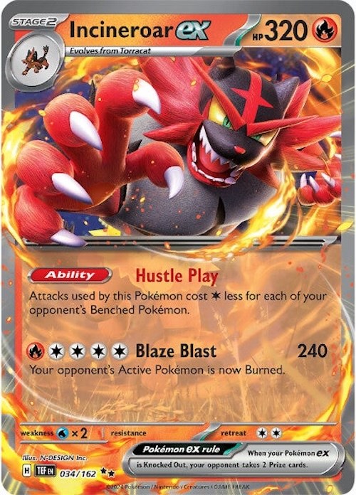Incineroar ex (034/162) [Scarlet & Violet: Temporal Forces] | Good Games North