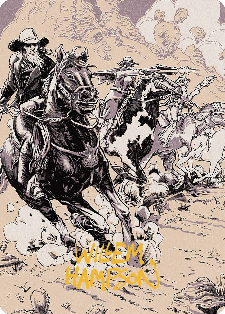 Overwhelming Forces Art Card (Gold-Stamped Signature) [Outlaws of Thunder Junction Art Series] | Good Games North