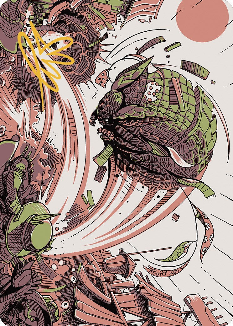 Savage Smash Art Card (Gold-Stamped Signature) [Outlaws of Thunder Junction Art Series] | Good Games North