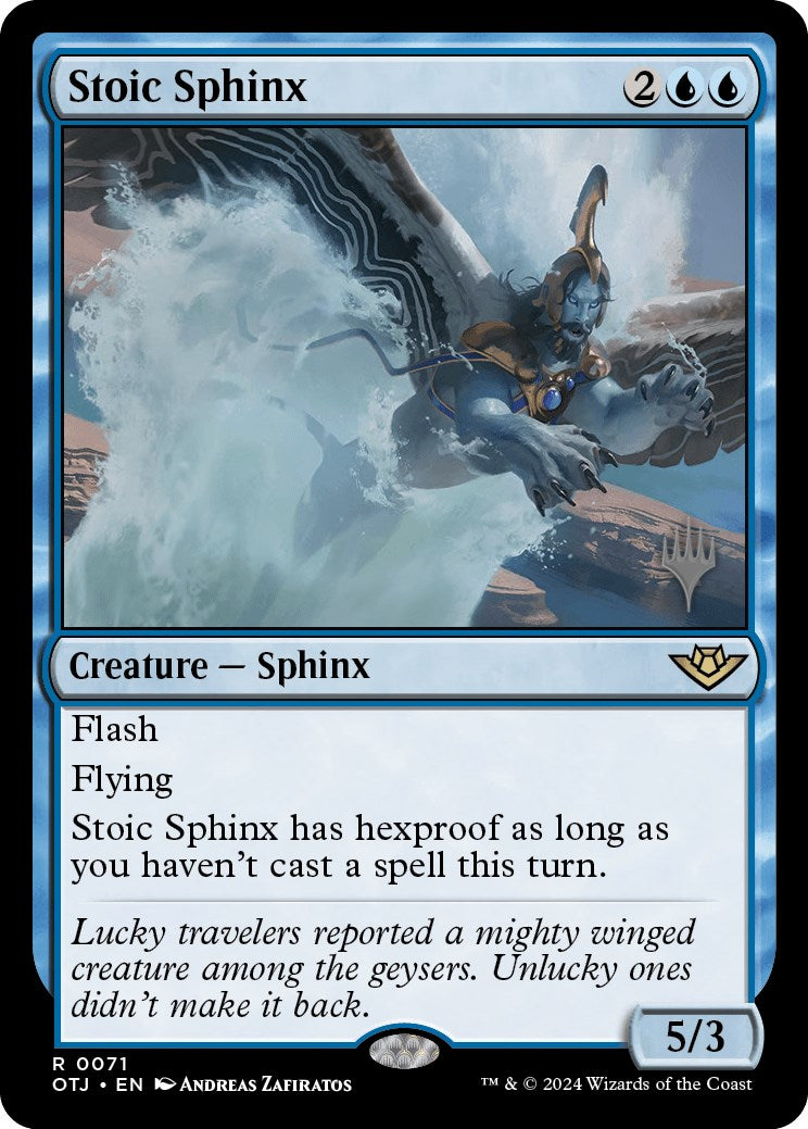 Stoic Sphinx (Promo Pack) [Outlaws of Thunder Junction Promos] | Good Games North