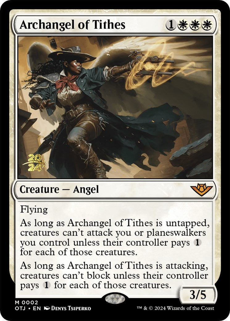 Archangel of Tithes [Outlaws of Thunder Junction Prerelease Promos] | Good Games North