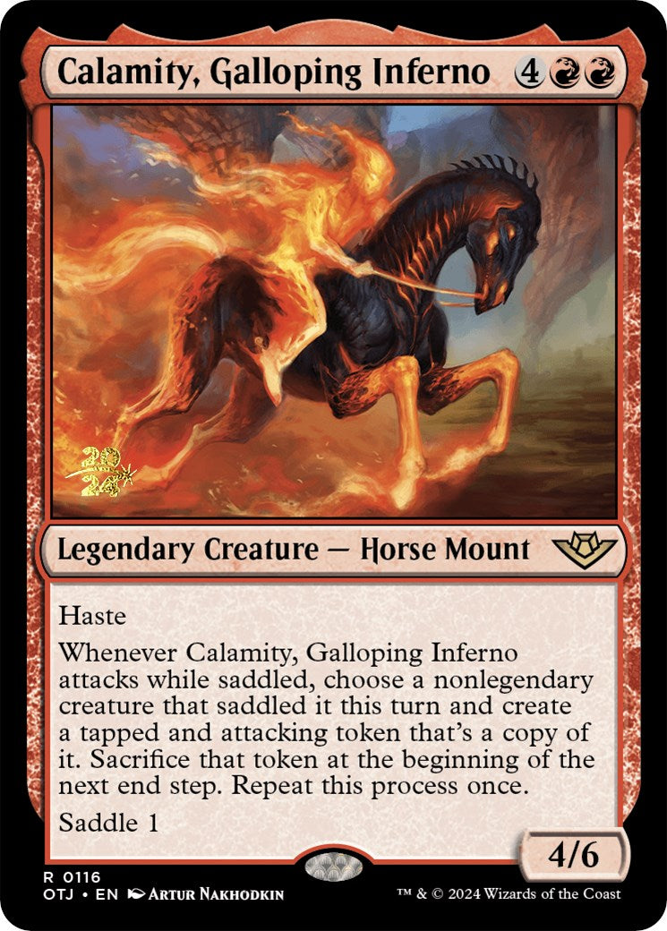 Calamity, Galloping Inferno [Outlaws of Thunder Junction Prerelease Promos] | Good Games North