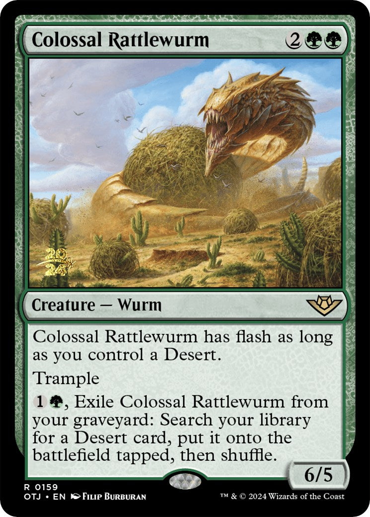 Colossal Rattlewurm [Outlaws of Thunder Junction Prerelease Promos] | Good Games North