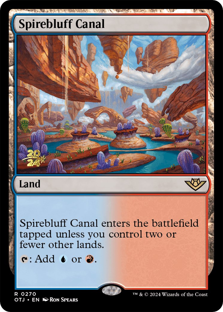 Spirebluff Canal (OTJ) [Outlaws of Thunder Junction Prerelease Promos] | Good Games North