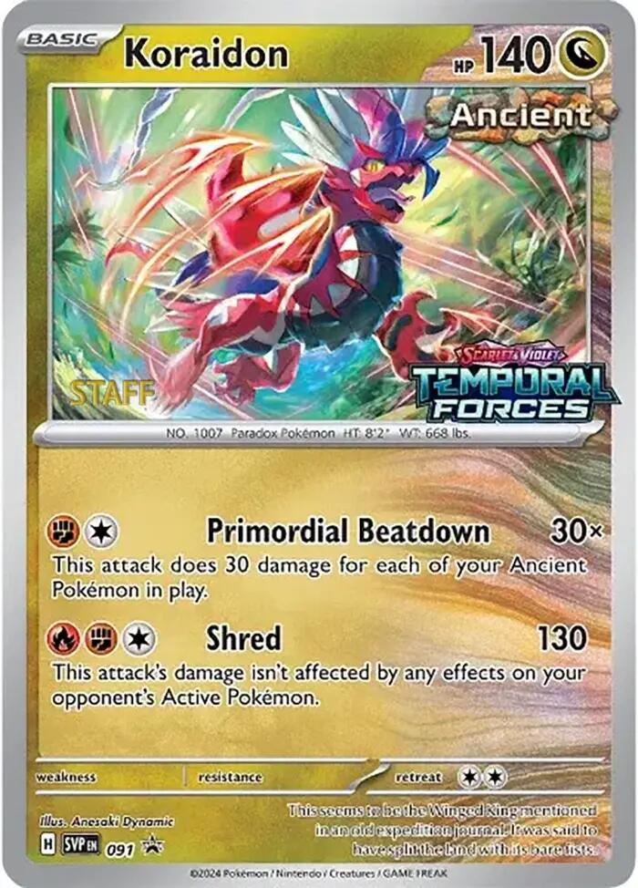 Koraidon (091) (Stamped) (Staff) [Scarlet & Violet: Black Star Promos] | Good Games North