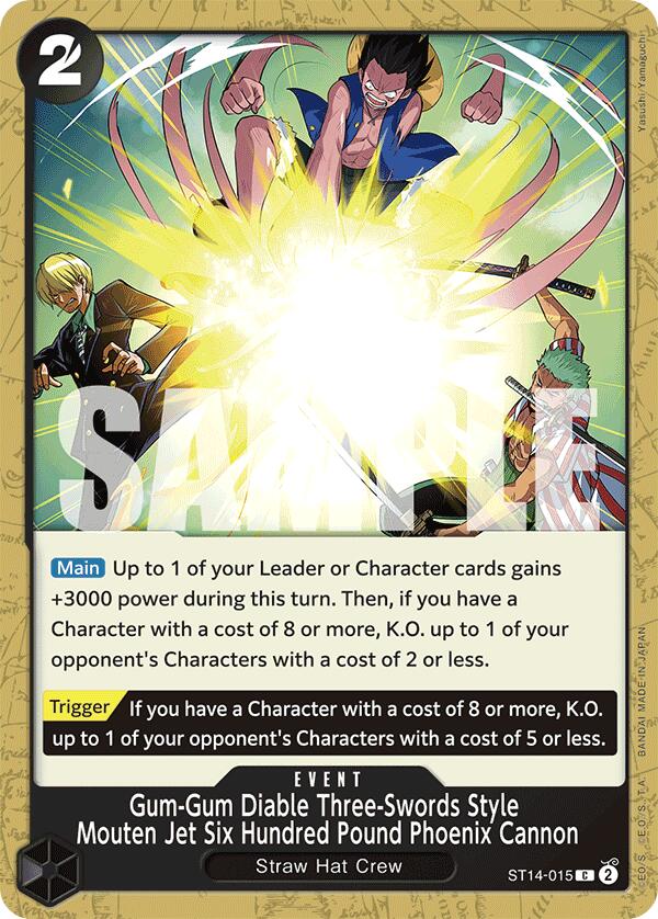 Gum-Gum Diable Three-Swords Style Mouten Jet Six Hundred Pound Phoenix Cannon [Starter Deck: 3D2Y] | Good Games North