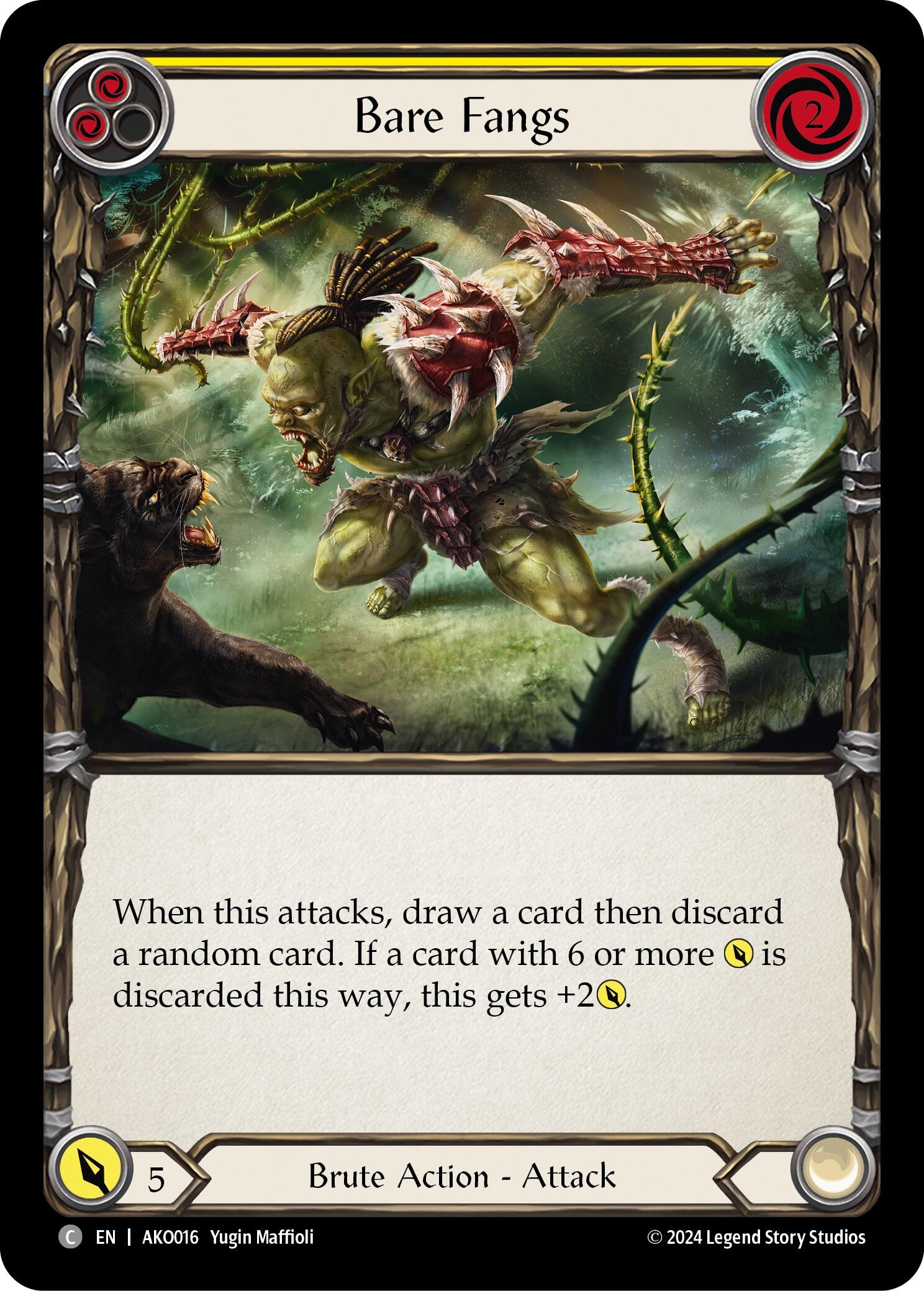 Bare Fangs (Yellow) [AKO016] (Armory Deck: Kayo) | Good Games North