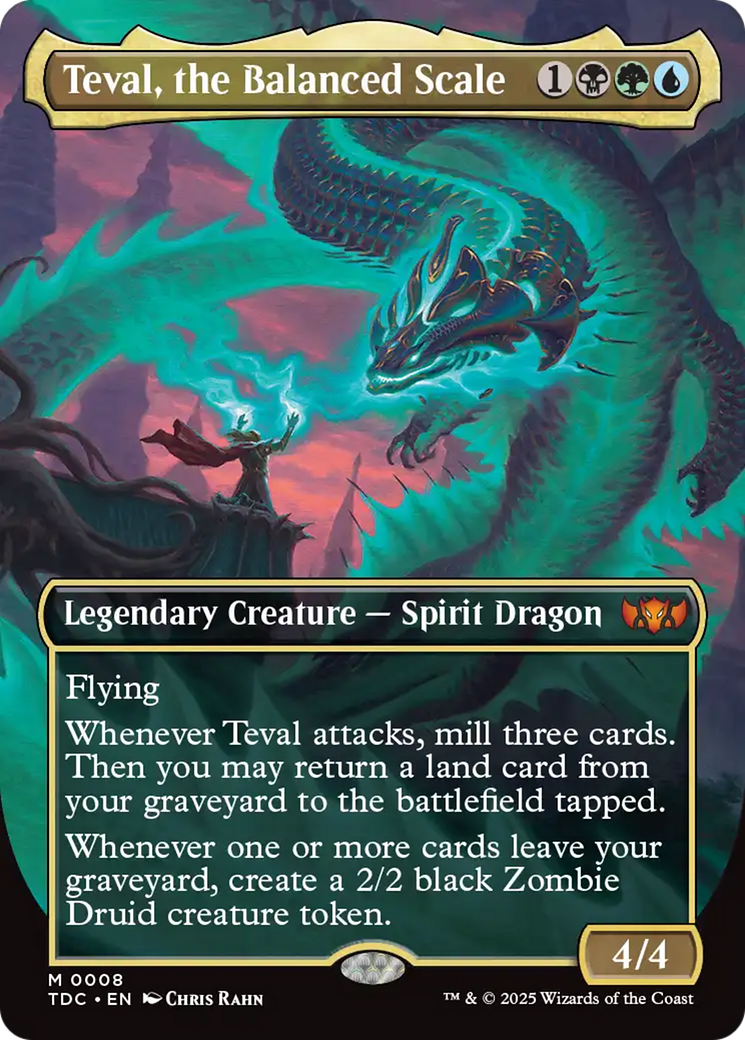 Teval, the Balanced Scale (Borderless) [Tarkir: Dragonstorm Commander] | Good Games North