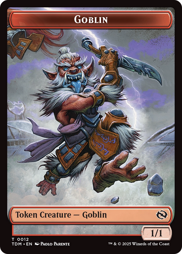 Goblin // Warrior Double-Sided Token [Tarkir: Dragonstorm Tokens] | Good Games North
