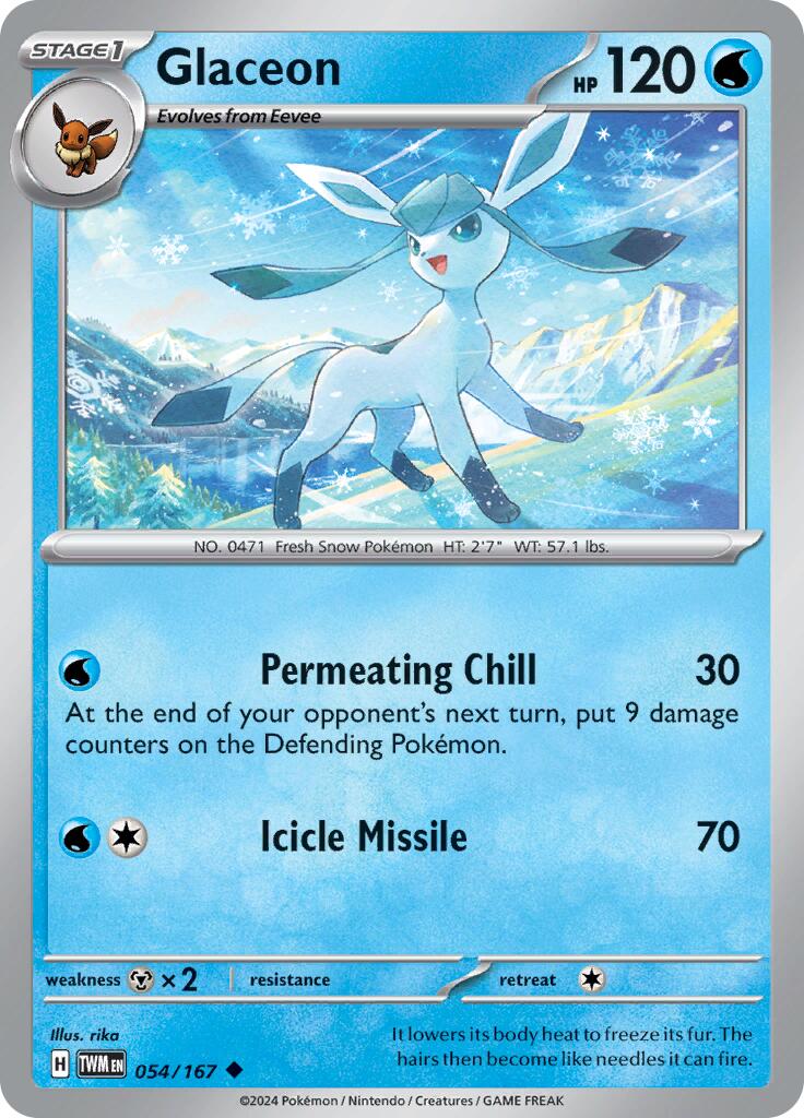 Glaceon (054/167) [Scarlet & Violet: Twilight Masquerade] | Good Games North