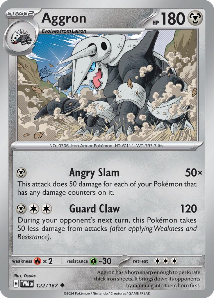 Aggron (122/167) [Scarlet & Violet: Twilight Masquerade] | Good Games North
