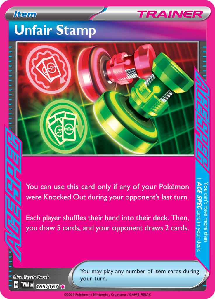 Unfair Stamp (165/167) [Scarlet & Violet: Twilight Masquerade] | Good Games North