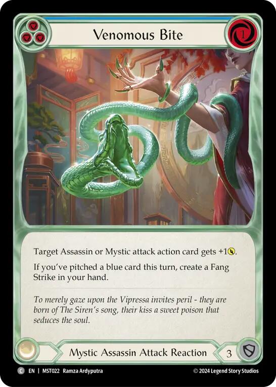 Venomous Bite (Blue) [MST022] (Part the Mistveil) | Good Games North